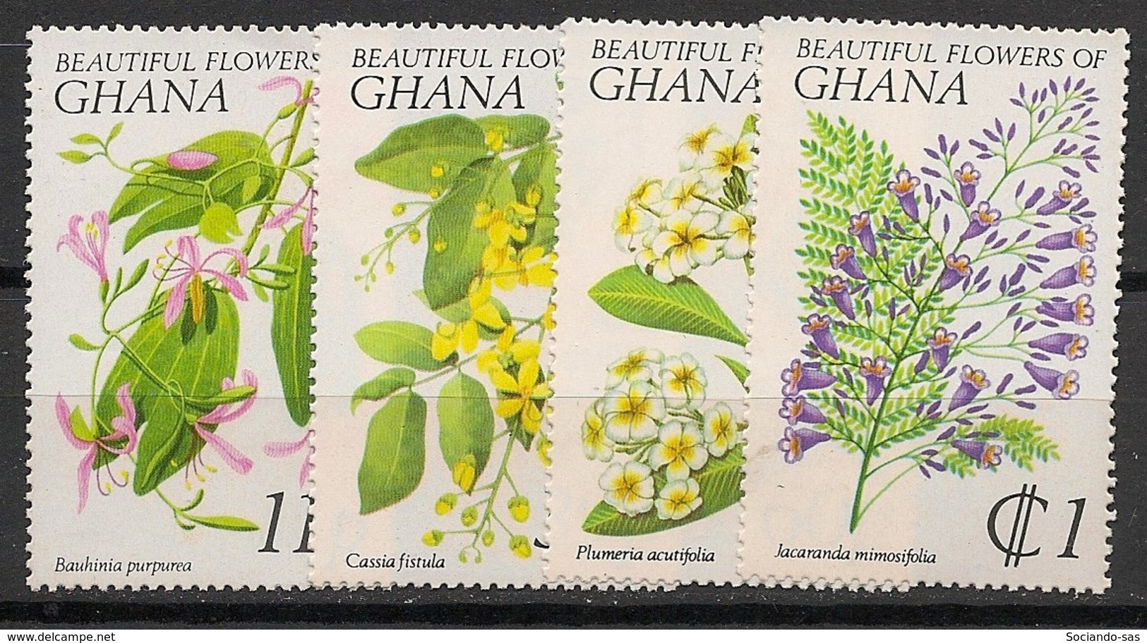 GHANA - 1978 - N°YT. 634 à 637 - Fleurs - Neuf Luxe ** / MNH / Postfrisch - Ghana (1957-...)