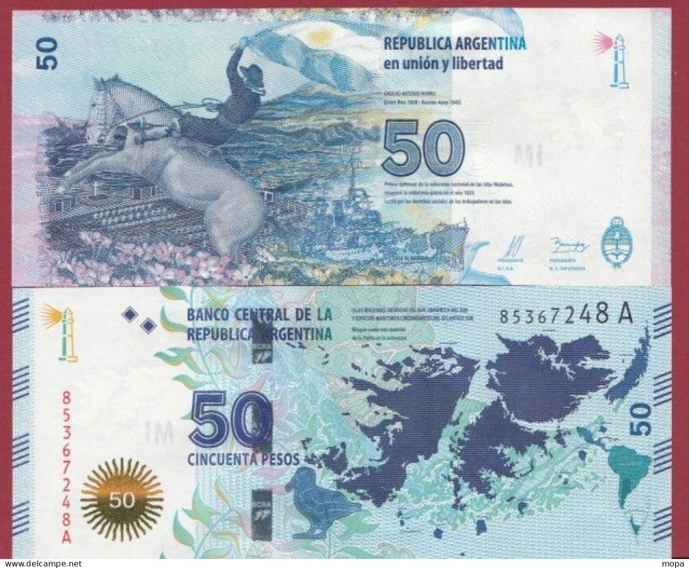 Argentine-- 50 Pesos --2015   ---UNC --(389) - Argentinië