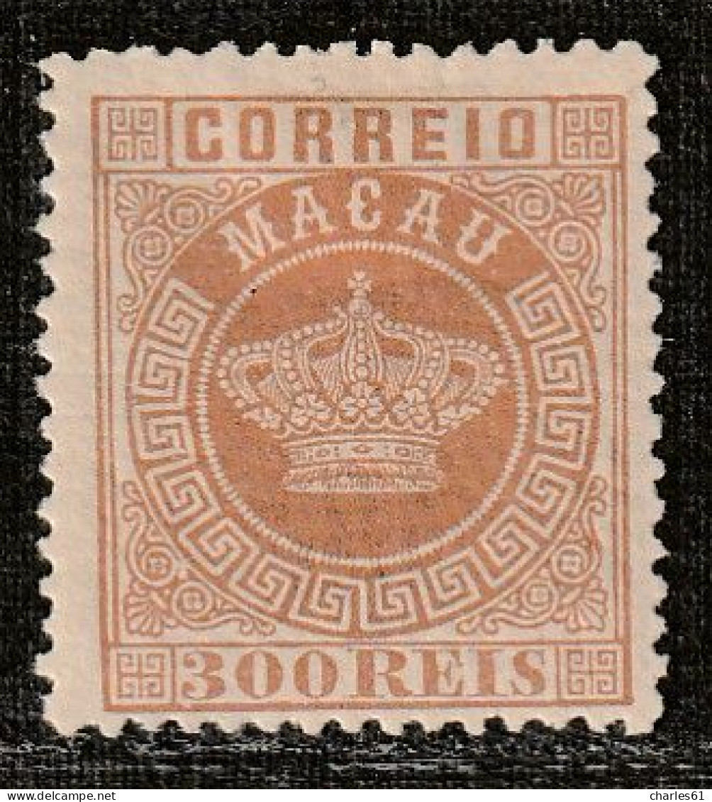 MACAO - N°9 * (1884) 300r Brun - Unused Stamps