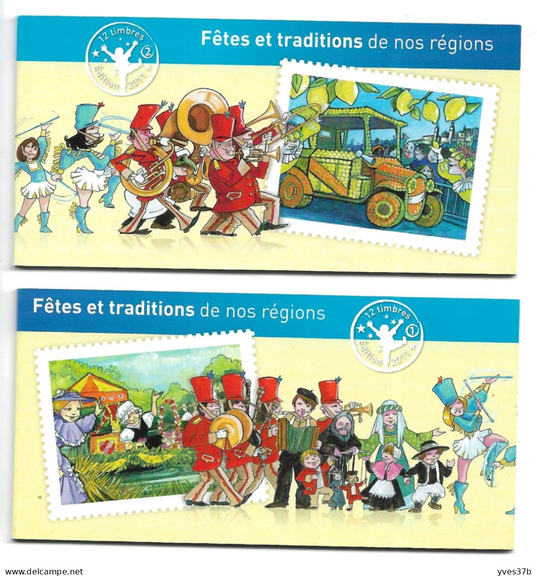 2011-N°566/589 Neuf** FETES ET TRADITIONS DE NOS REGIONS - Les 2 Carnets Complets - SUP - - Booklets