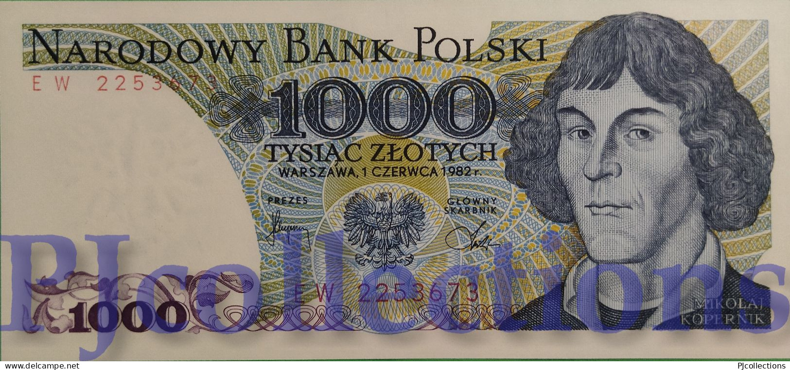 POLAND 1000 ZLOTYCH 1982 PICK 146c UNC - Polonia