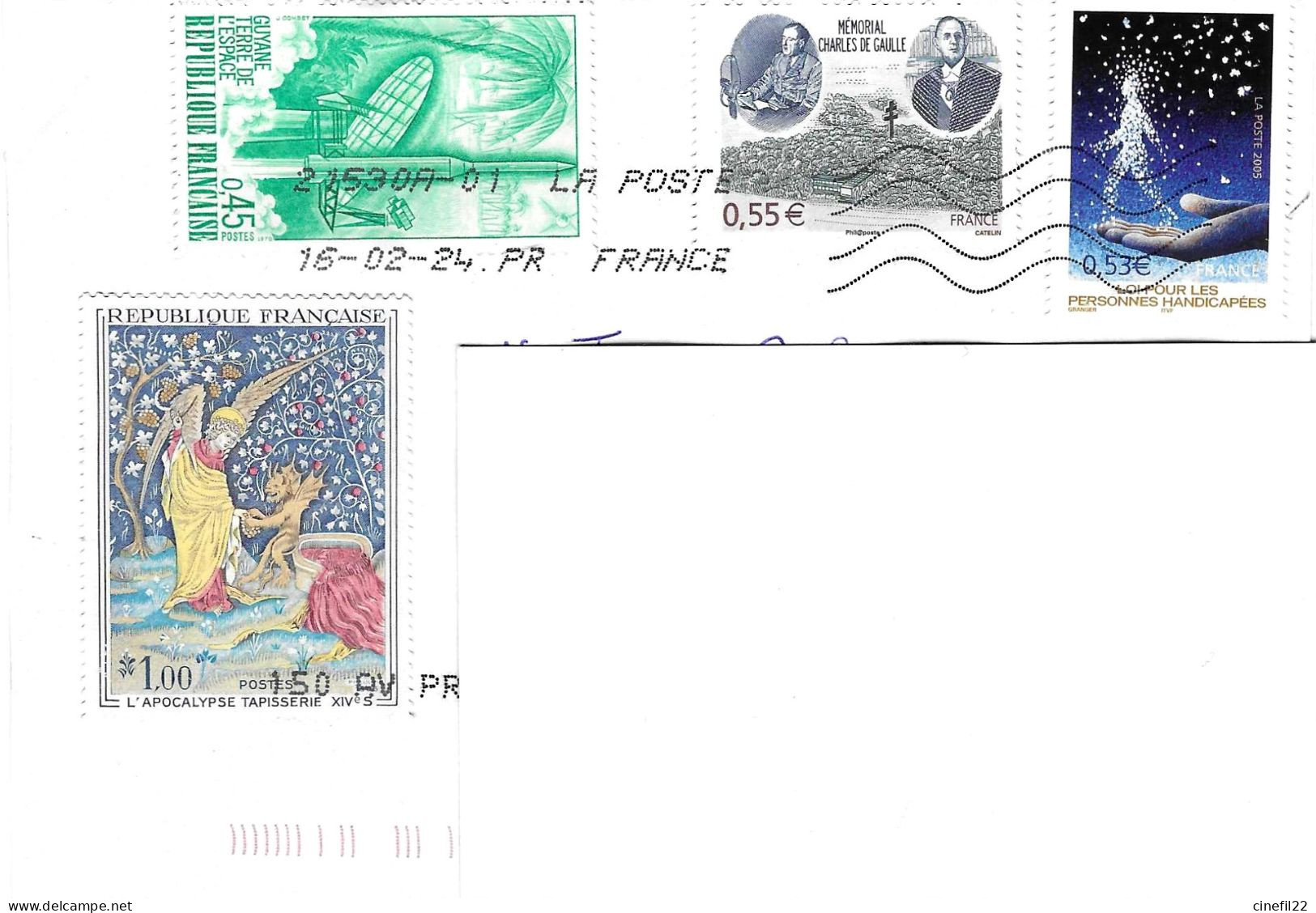 France, De Gaulle, Handicapés, Fusée, Espace, Tapisserie, Religion, Sur Lettre 2024 - Covers & Documents