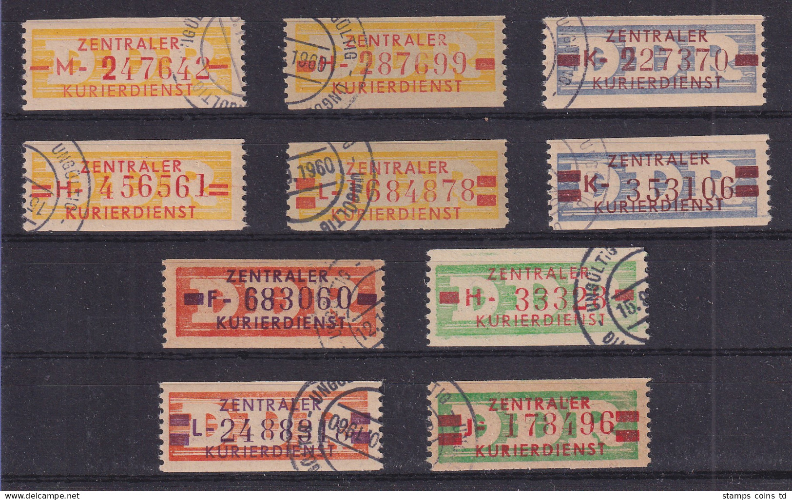 DDR Dienstmarken B Lot Mit 10 Werten Mi.-Nr. 16-23, 30-31 Mit Ungültigkeits-O - Used