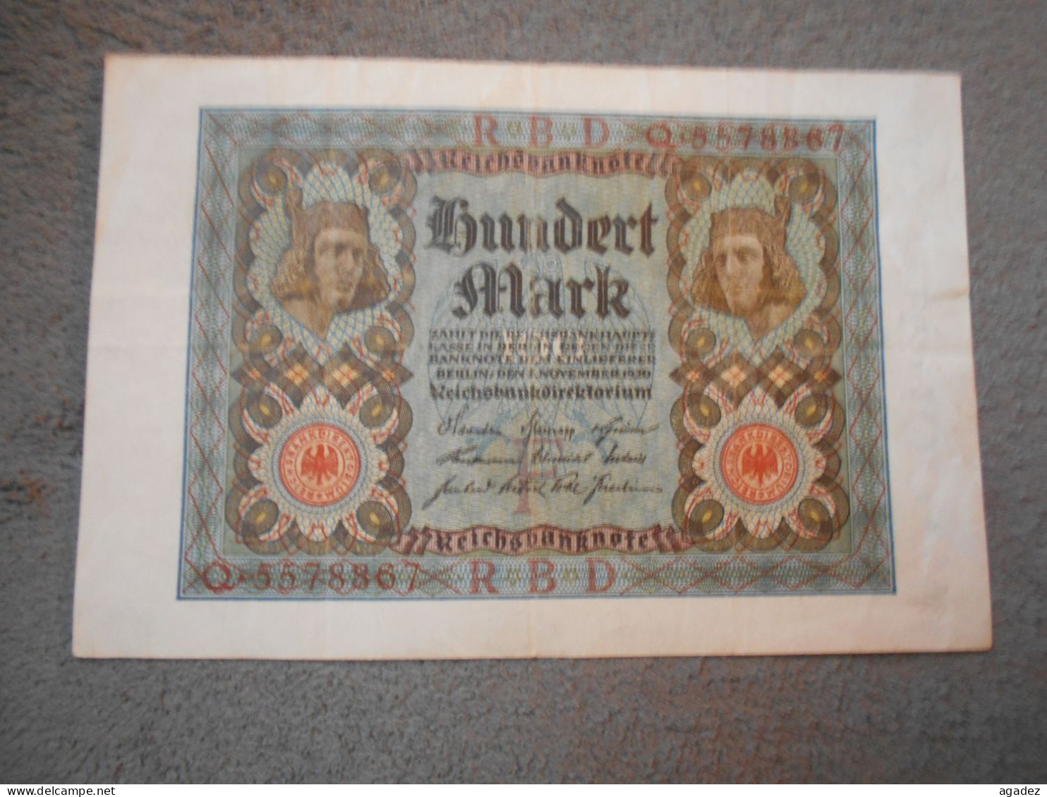 Ancien Billet De Banque Allemagne 1920 100 Mark - 100 Mark