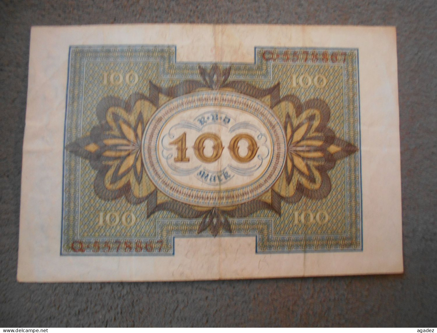 Ancien Billet De Banque Allemagne 1920 100 Mark - 100 Mark