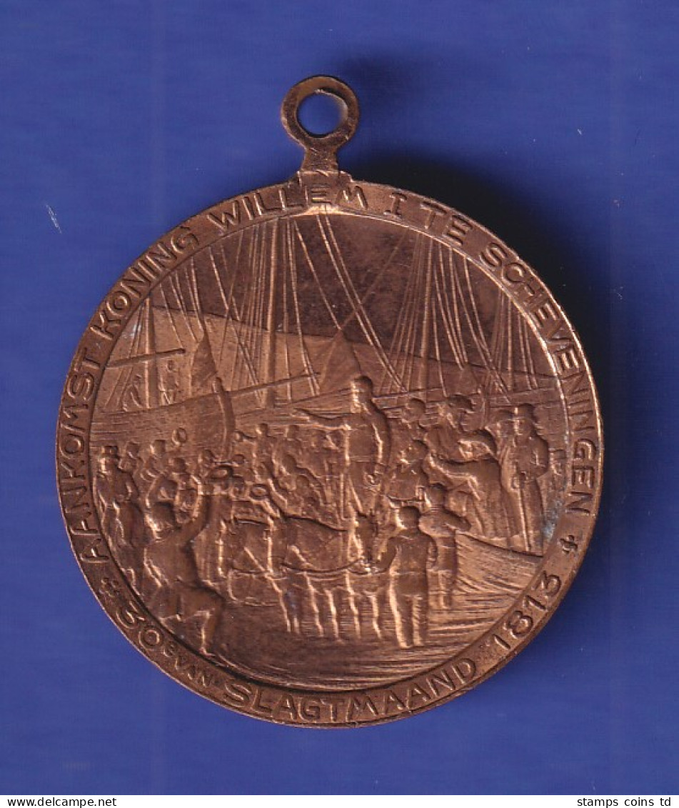 Medaille Ankunft König Willem I. - 100 Jahre Unabhängigkeit Der Niederlande 1913 - Andere & Zonder Classificatie