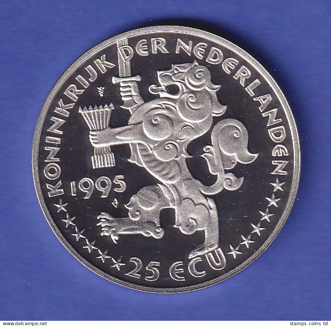Niederlande Silbermünze 25 ECU Jahrestag D. Befreiung Königin Wilhelmina 1995 PP - Altri & Non Classificati