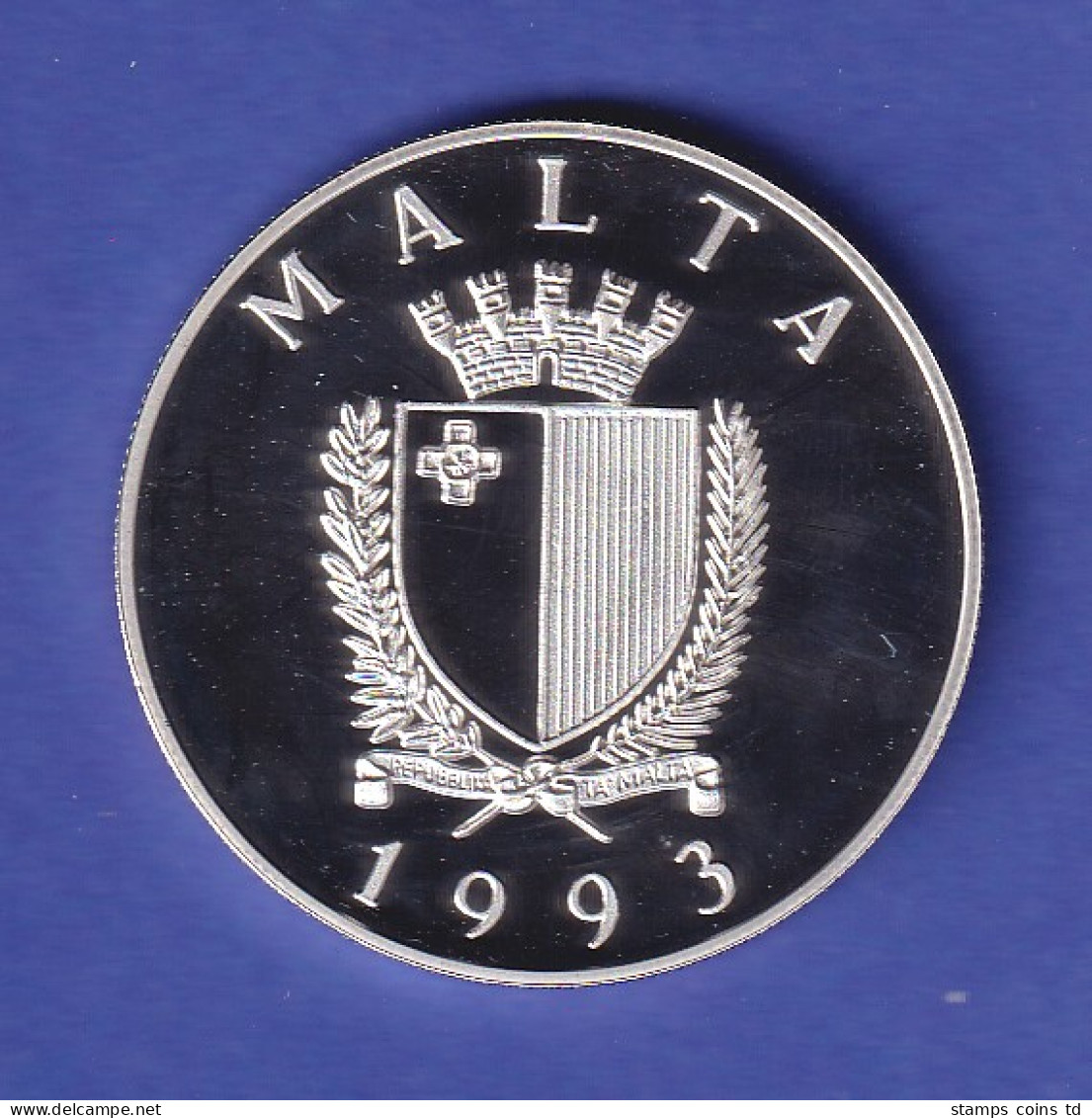 Malta Silbermünze 10 ECU Verteidigung Des Christlichen Europas 1993 PP - Malte