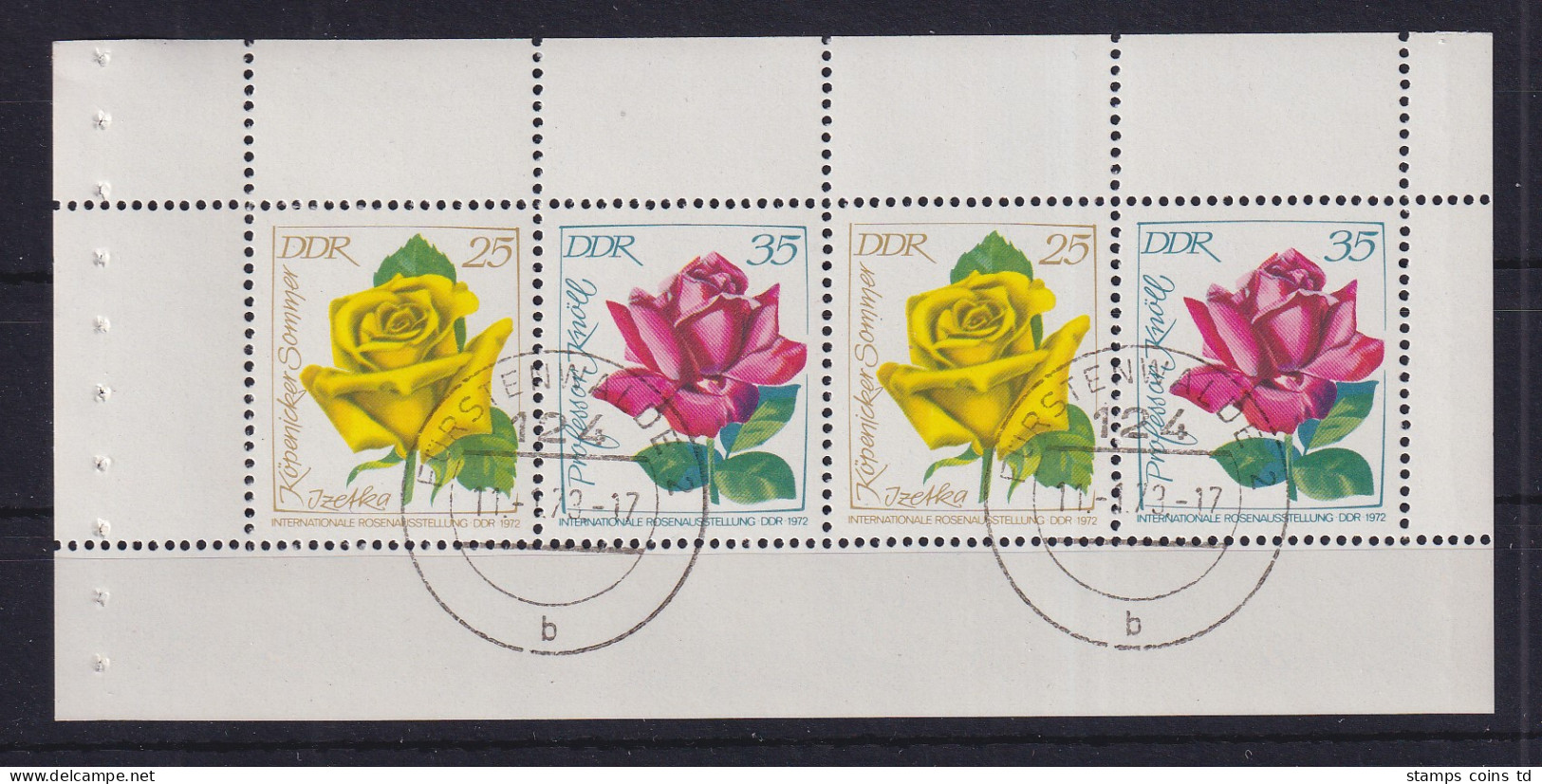 DDR Rosenausstellung 25 Und 35 Pfg Heftchenblatt Mi.-Nr. 15 C  O FÜRSTENWALDE  - Postzegelboekjes