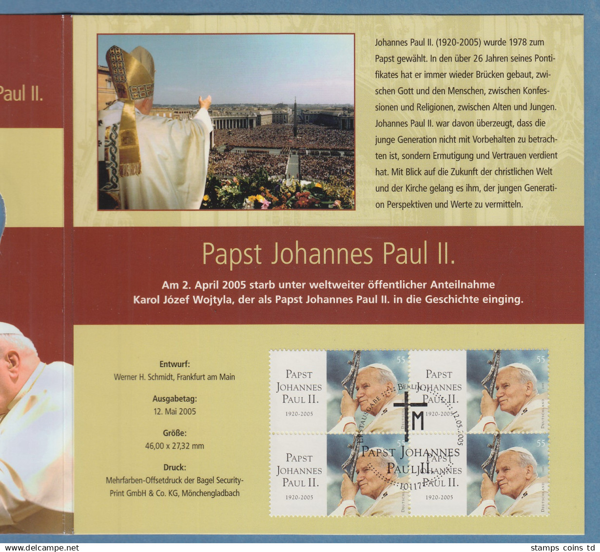 Papst Johannes Paul II. Und Benedikt XVI. Set Der Post Mit 2 Silbermedaillen 999 - Sin Clasificación