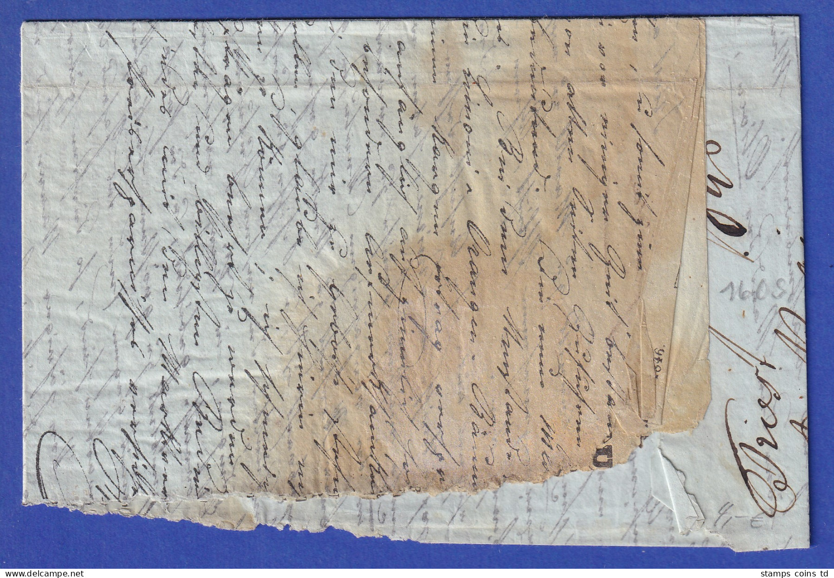Österreich Geschäftsbrief Mit Vollkreis-Stempel TRIEST Und Einzeiler FRANCO 1846 - ...-1850 Vorphilatelie