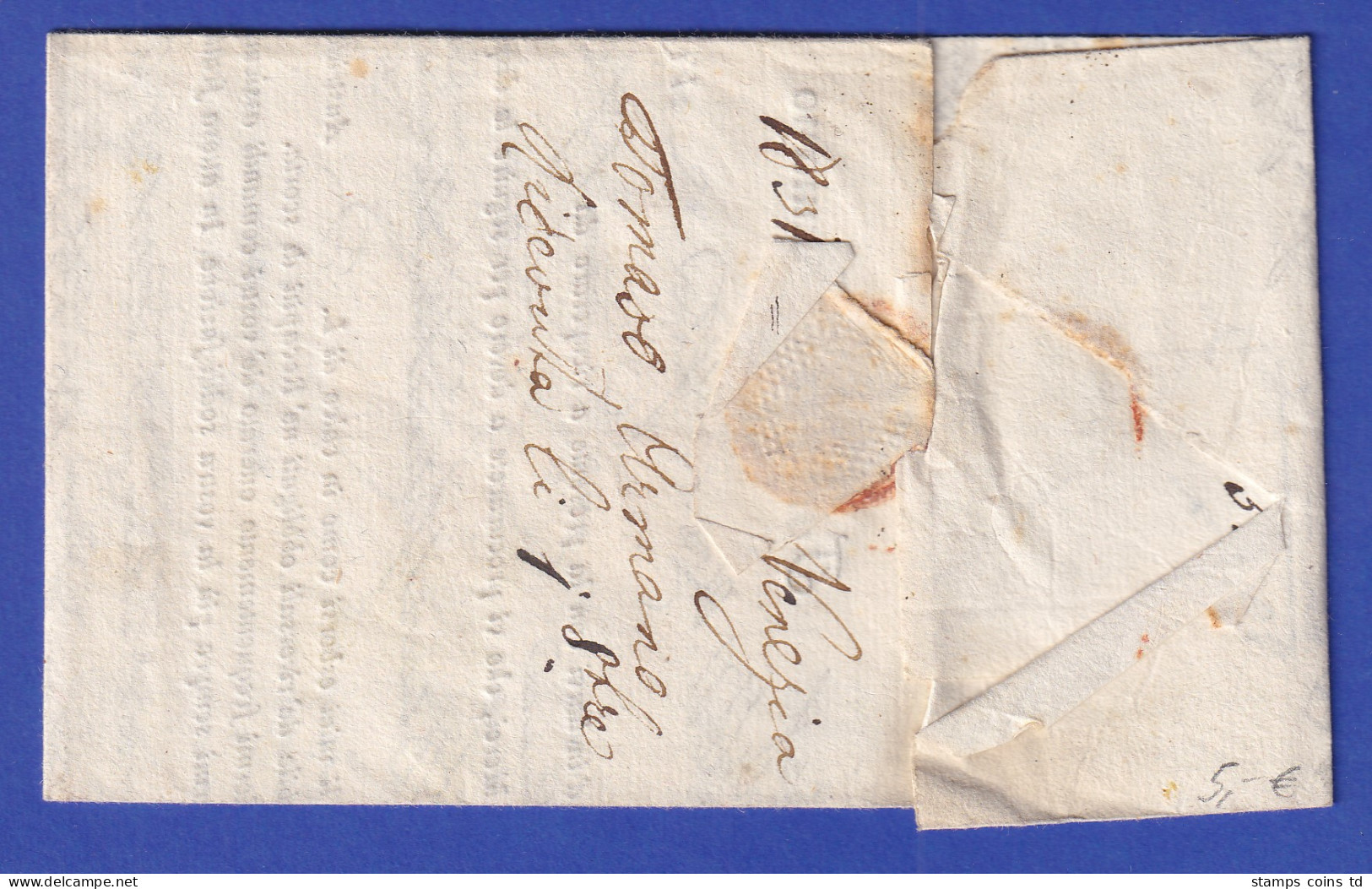 Österreich Geschäftsbrief Mit Zweizeiler VENEZIA 1831 - ...-1850 Vorphilatelie