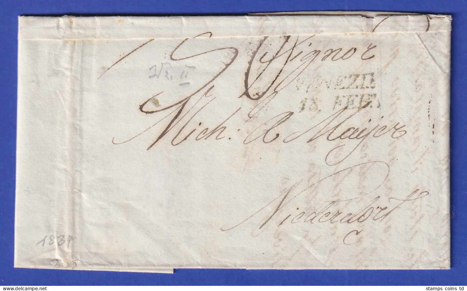 Österreich Geschäftsbrief Mit Zweizeiler VENEZIA, Vom Jahre 1834 - ...-1850 Préphilatélie