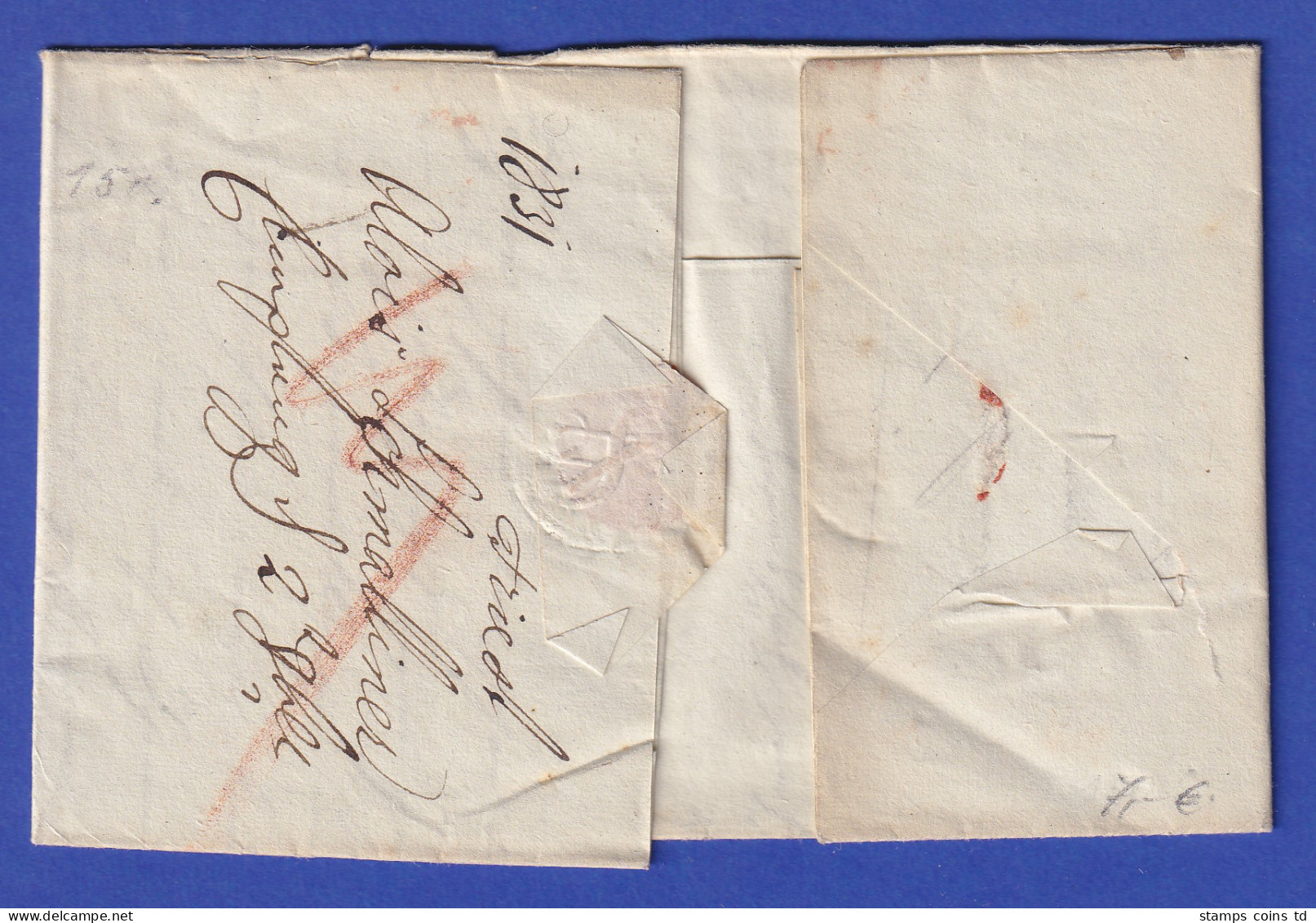 Österreich Geschäftsbrief Mit Ovalstempel V.TRIEST 1831 - ...-1850 Voorfilatelie