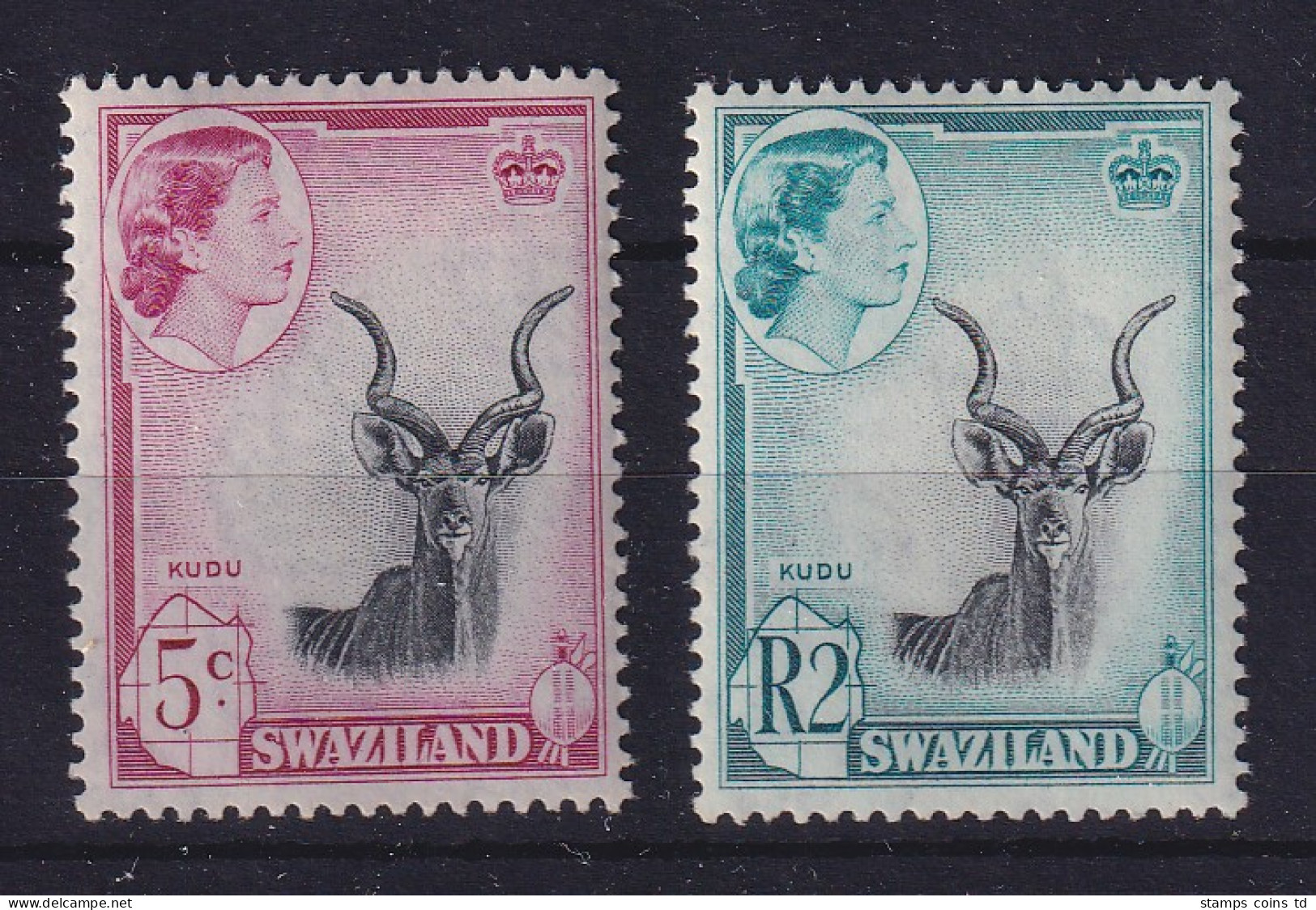 Swasiland 1961 Kudu-Antilope Mi.-Nr. 85, 91 Postfrisch ** - Swaziland (1968-...)