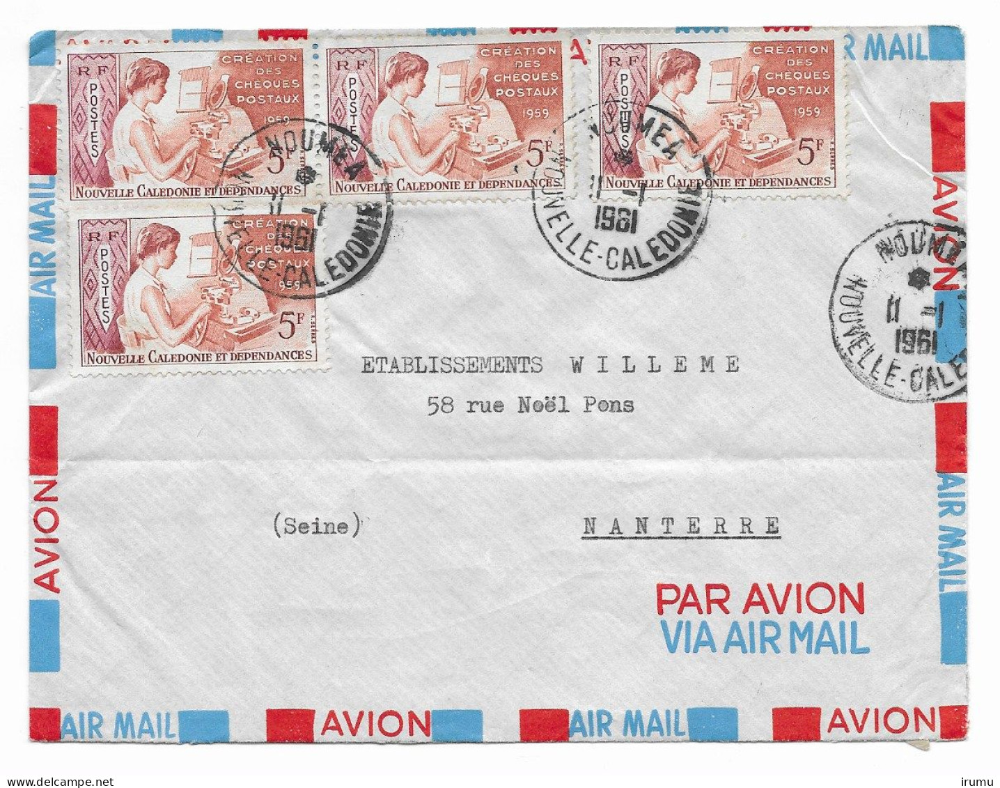 Nlle Calédonie 1961, Lettre De Noumea (SN 2707) - Lettres & Documents