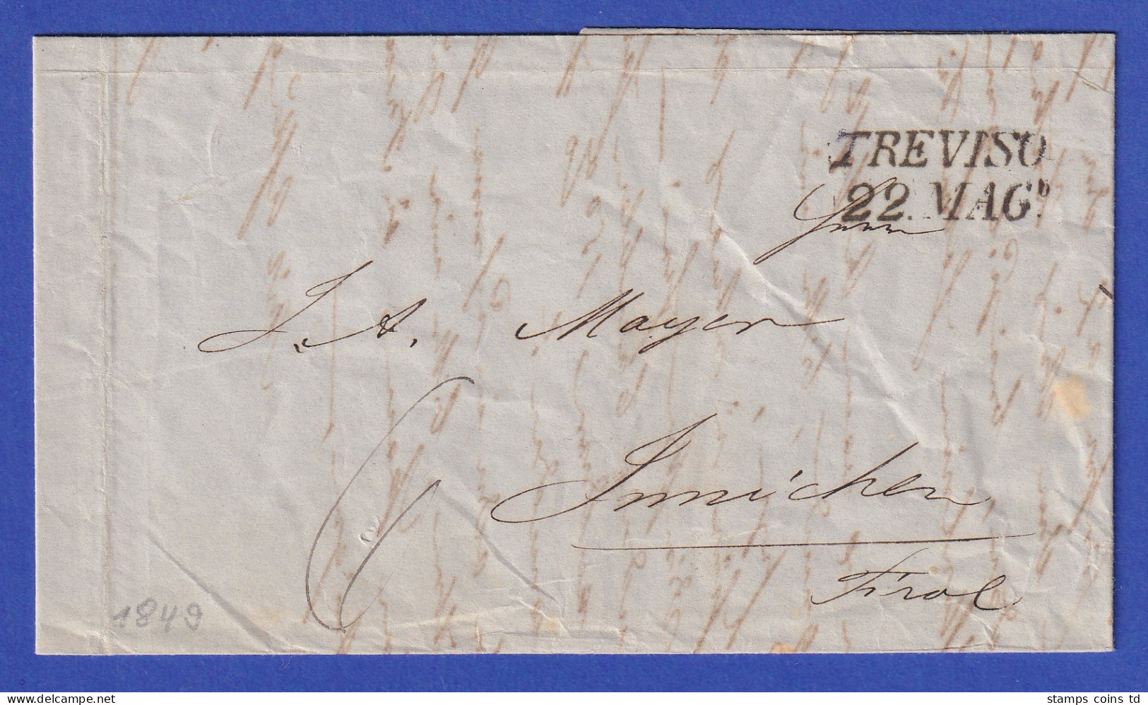 Österreich Geschäftsbrief Mit Zweizeiler TREVISO 1849 - ...-1850 Voorfilatelie