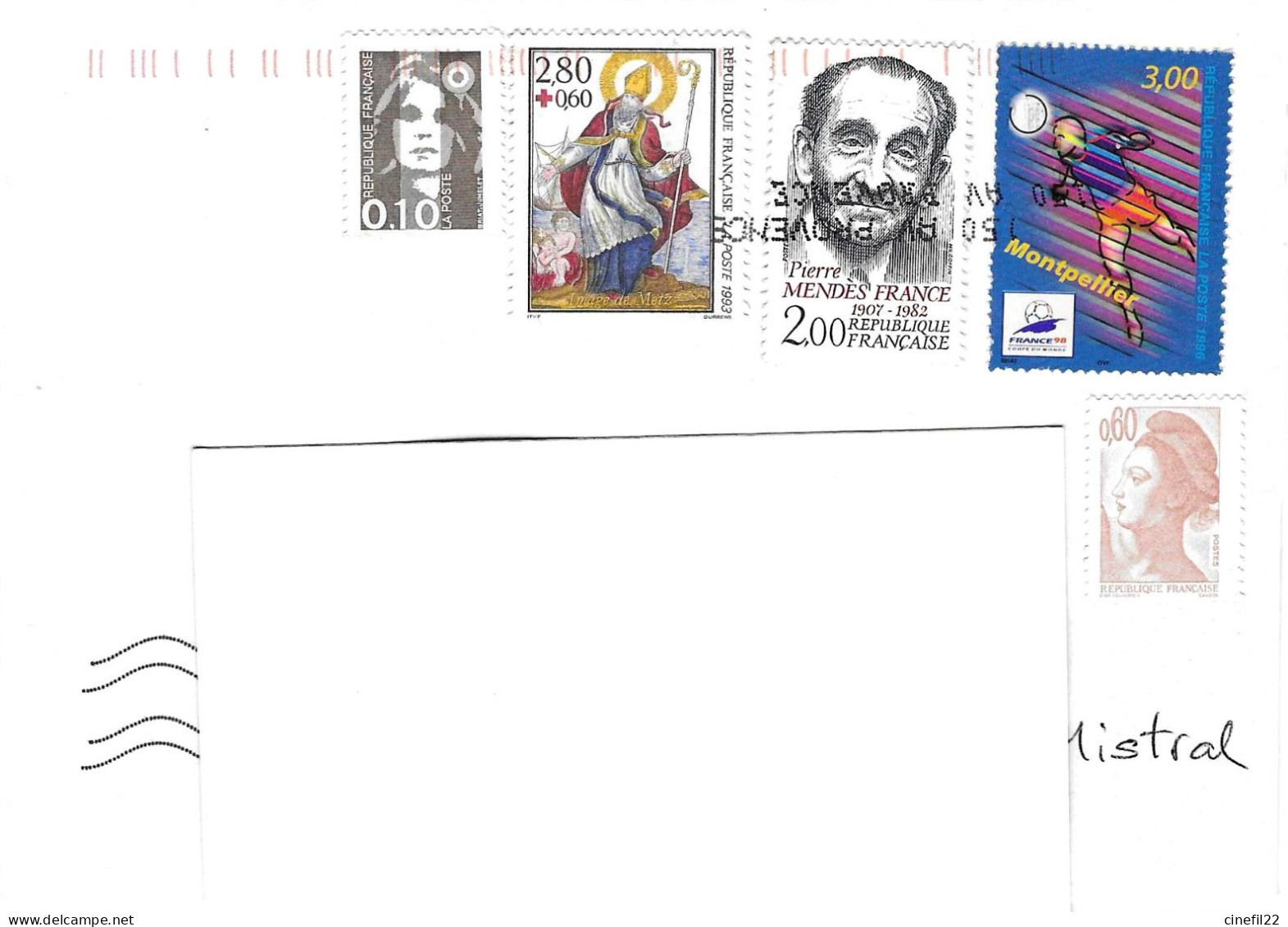 France, Football, Mendes France, Croix Rouge, Religion, Sur Lettre 2024 - Storia Postale