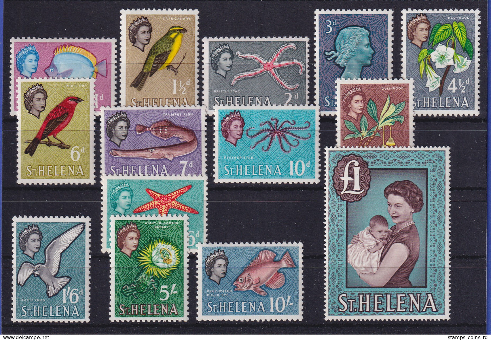 St. Helena 1961 Pflanzen Und Tiere, Queen Elisabeth II. Mi.-Nr. 146-159 ** - Saint Helena Island