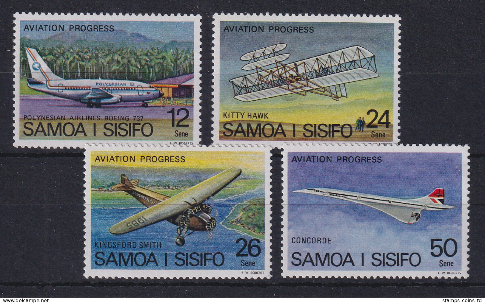 Samoa I Sisifo 1978 Mi.-Nr. 366-369 Postfrisch ** / MNH, Flugzeuge - Samoa