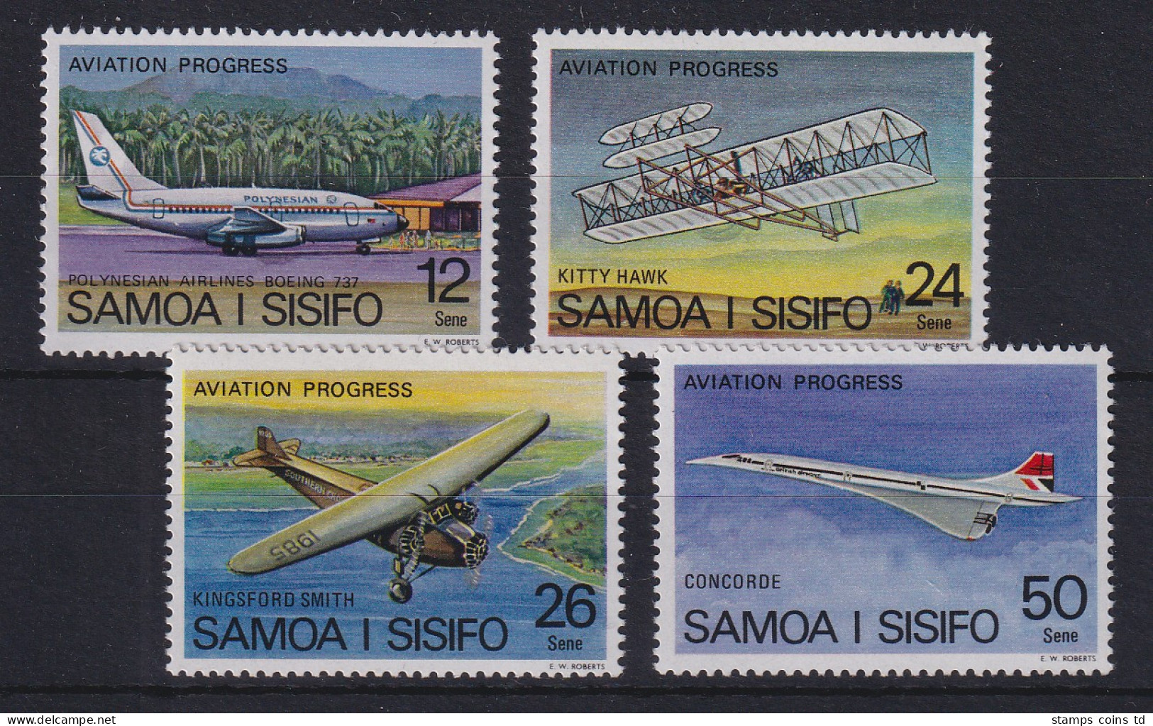 Samoa I Sisifo 1978 Mi.-Nr. 366-369 Postfrisch ** / MNH Flugzeuge - Samoa