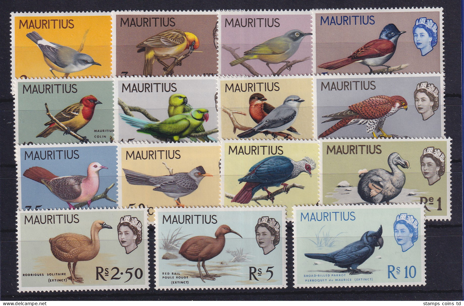 Mauritius 1965 Freimarken Vögel Mi.-Nr. 268-282 Postfrisch ** - Mauritius (1968-...)