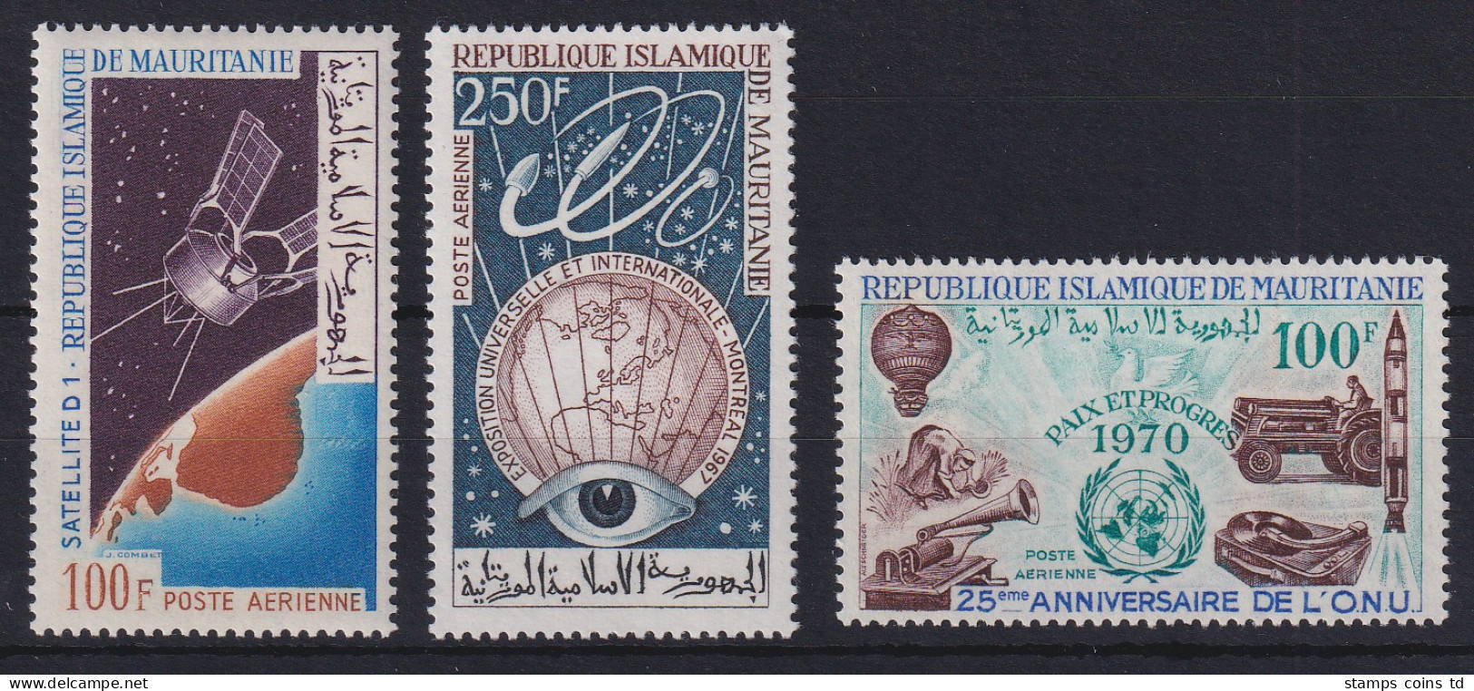 Mauretanien 1966/70 Verschiedene Motive Mi.-Nr. 277, 307, 400 Postfrisch ** - Mauritanie (1960-...)