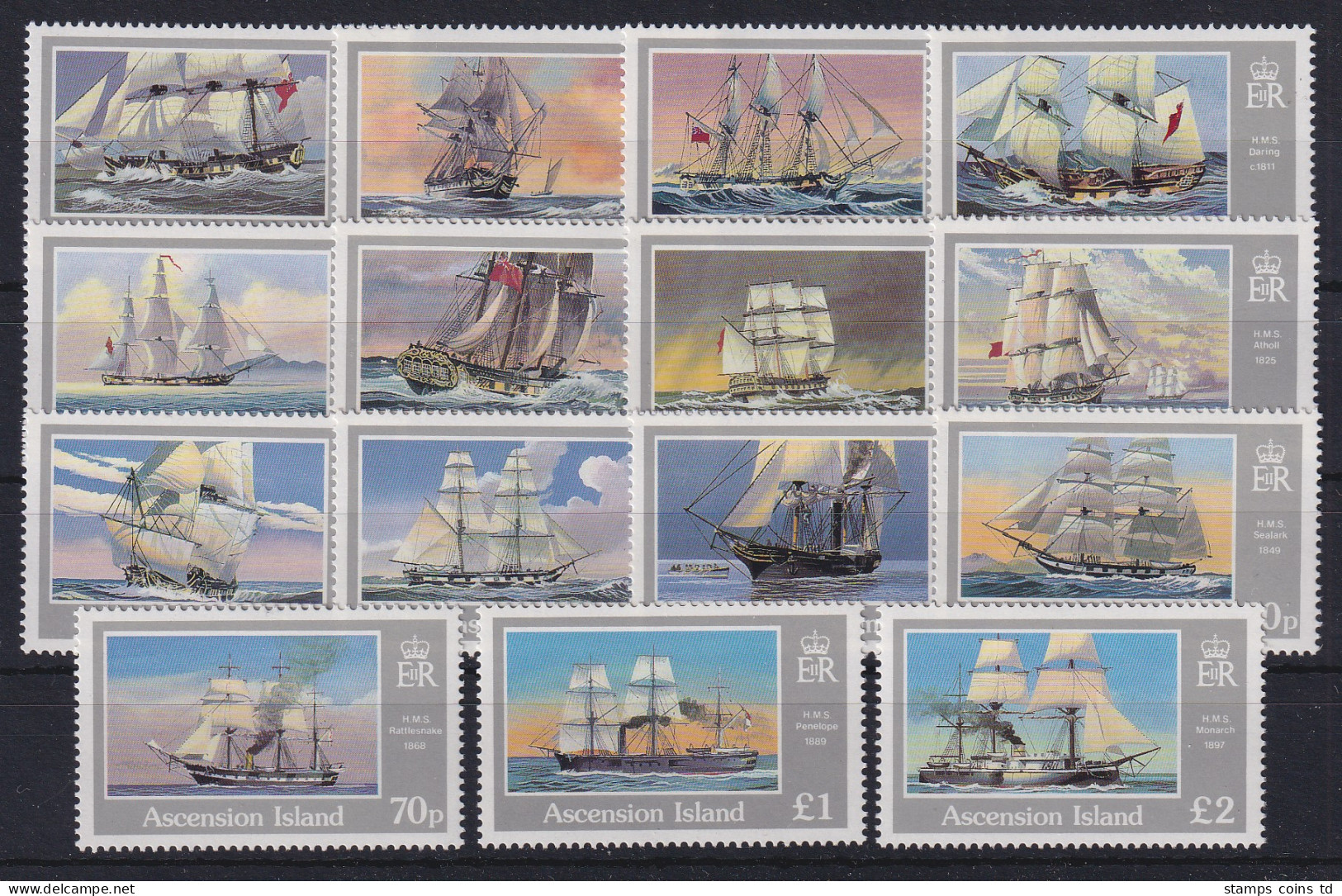 Ascension Island Segelschiffe Mi.-Nr. 410-424 Postfrisch** - Saint Helena Island
