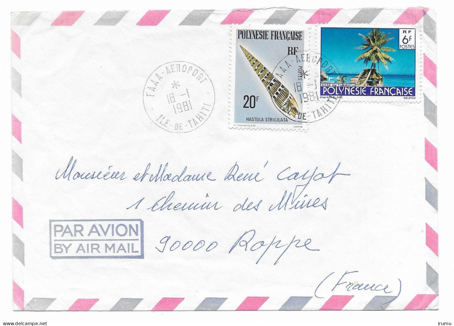 Tahiti 1981, Letre De FAAA-Aeroport (SN 2708) - Briefe U. Dokumente