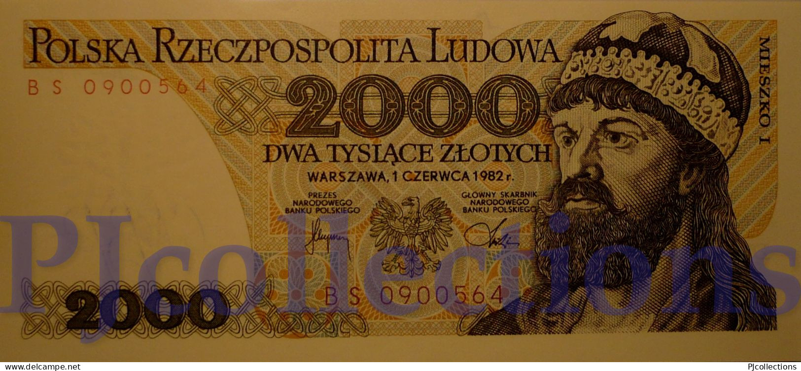 POLAND 2000 ZLOTYCH 1982 PICK 147c UNC - Polonia