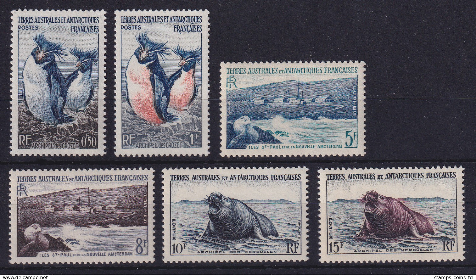 Französische Antarktis 1956 Pinguine Und Robben Mi.-Nr. 2-7 Postfrisch **  - Andere & Zonder Classificatie