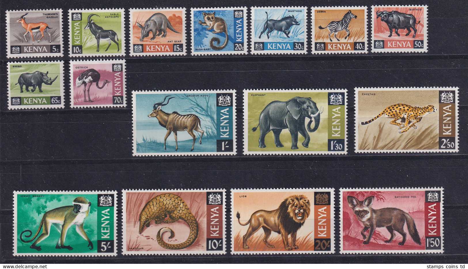 Kenia 1966 Freimarken Säugetiere Mi.-Nr. 20-35 Postfrisch ** - Kenya (1963-...)