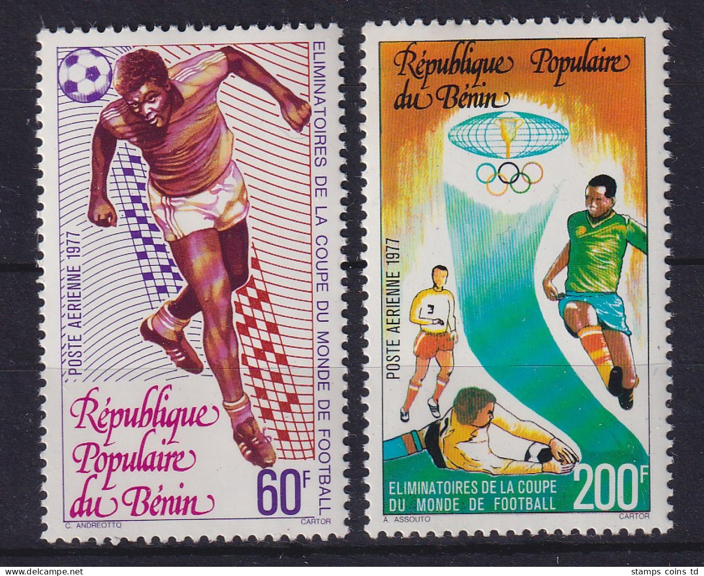 Benin 1977 Luftpostmarken Fußball-WM Mi.-Nr. 97-98 Postfrisch ** - Benin - Dahomey (1960-...)