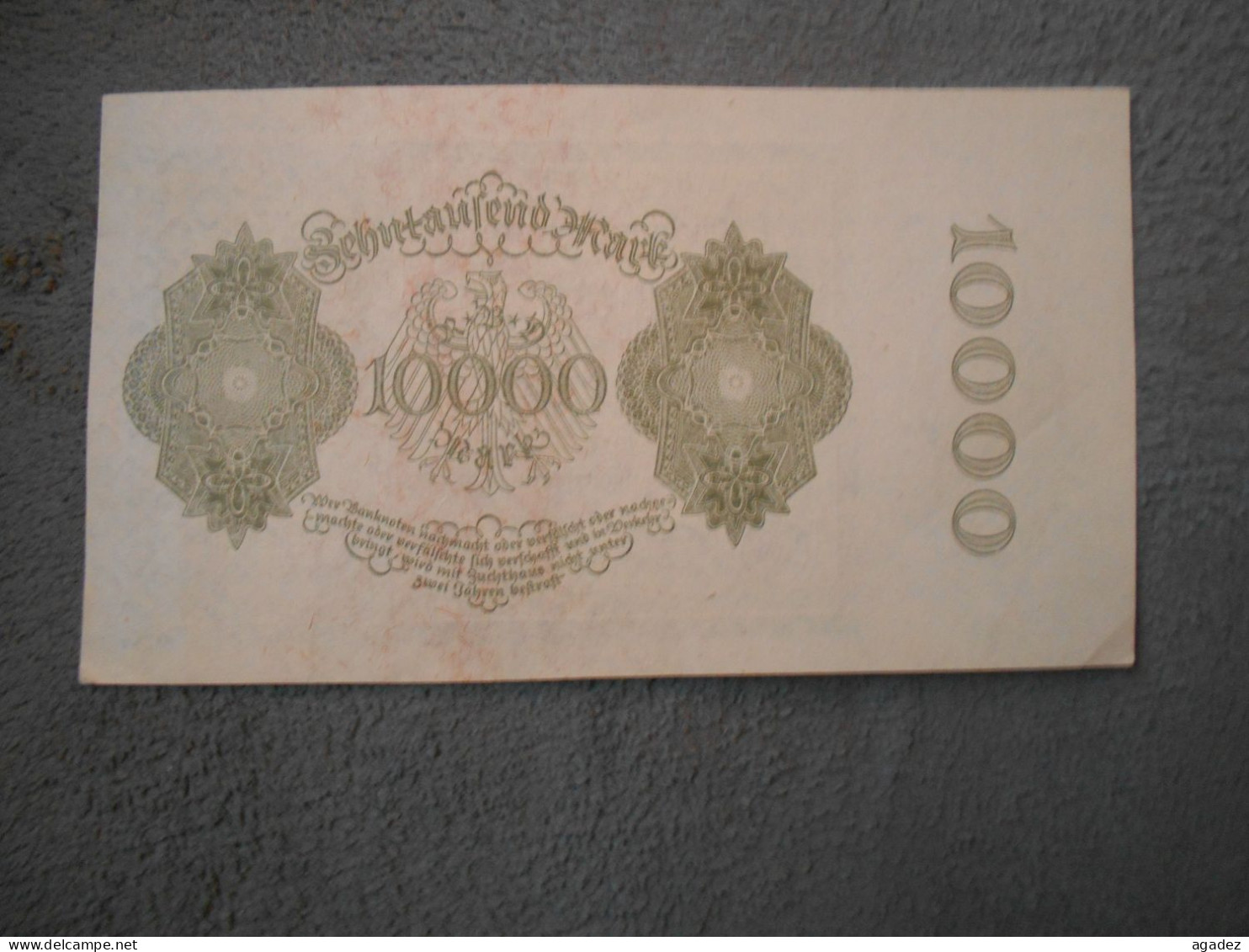 Ancien Billet De Banque Allemagne 1922  10000 Mark - 10000 Mark