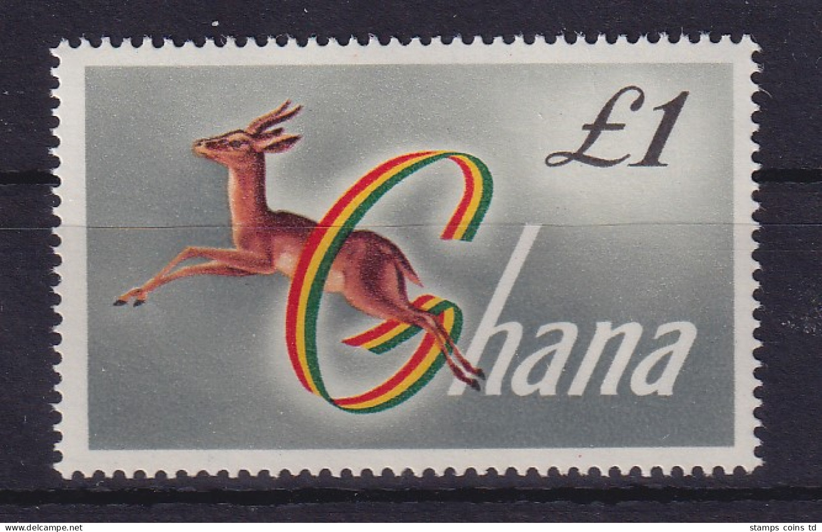 Ghana Springbock 1 Pfund Mi.-Nr. 97 ** / MNH - Ghana (1957-...)