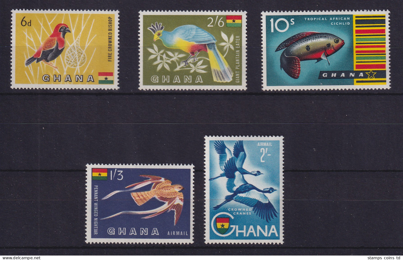 Ghana 1959 Lot 5 Tiermotive Ex Mi.-Nr. 48-62 ** / MNH - Ghana (1957-...)