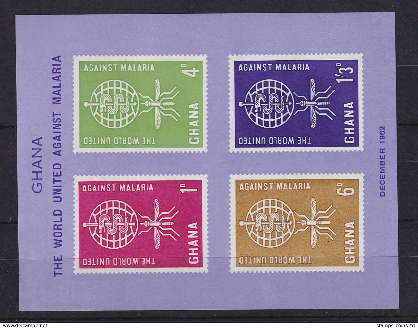 Ghana 1962 Kampf Gegen Die Malaria-Mücke Mi.-Nr. Block 7 ** / MNH - Ghana (1957-...)