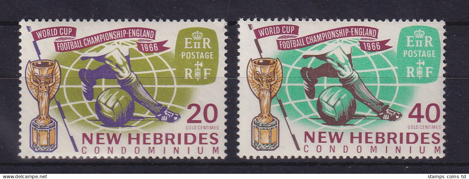 Vanuatu / Neue Hebriden 1966 Fussball WM Mi.-Nr. 232-33 Satz Kpl. ** / MNH - Vanuatu (1980-...)