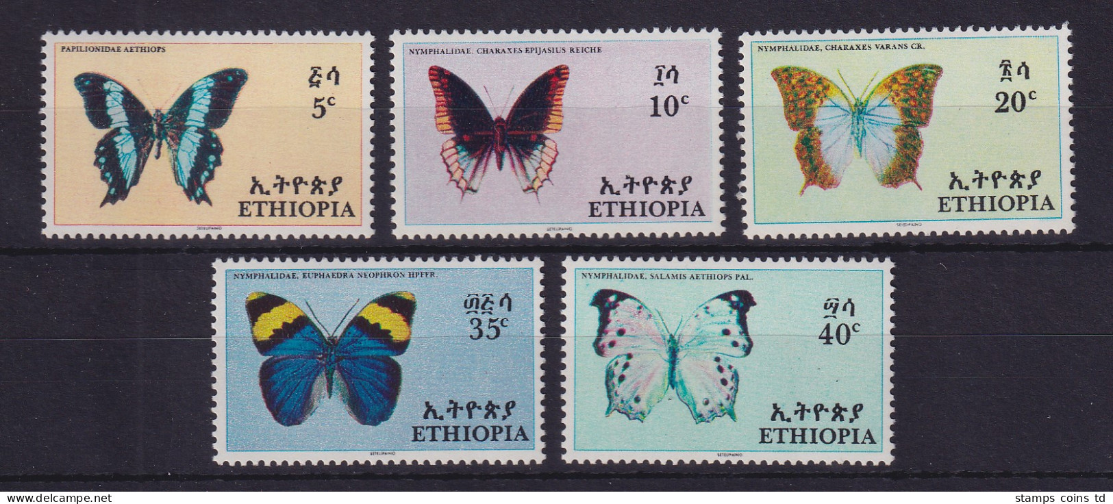 Äthiopien 1967 Schmetterlinge Mi.-Nr. 555-559 Postfrisch ** - Ethiopie