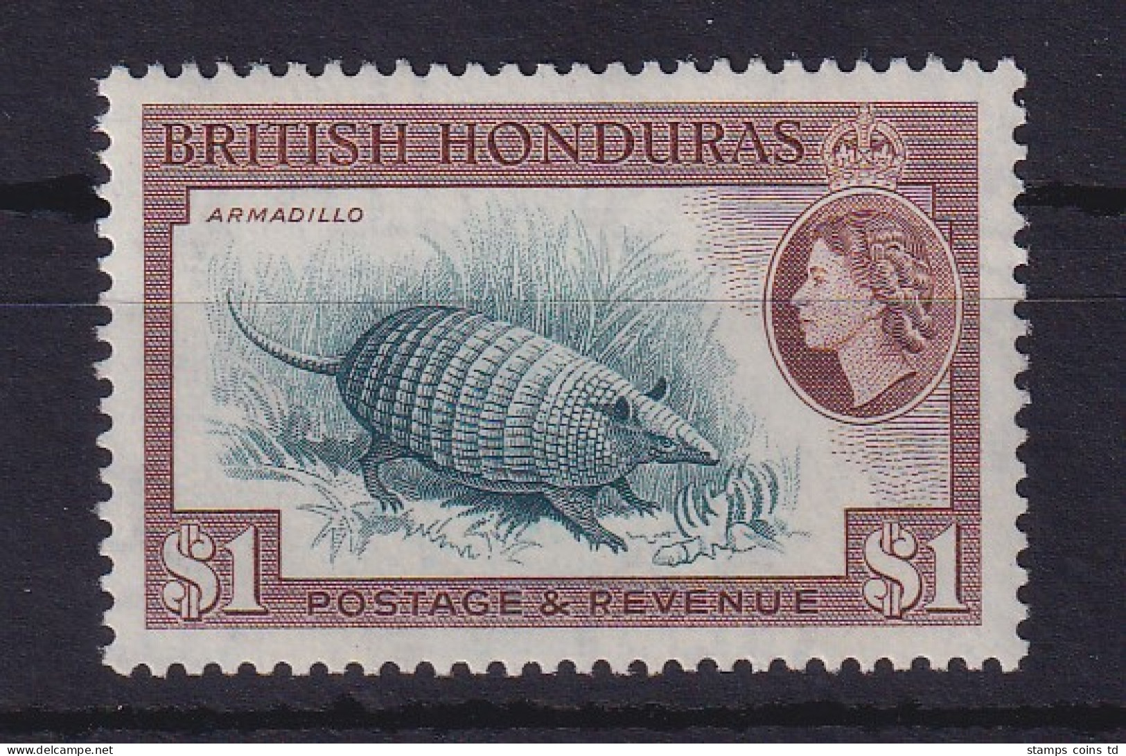 Britisch Honduras (Belize) 1953 Gürteltier Mi.-Nr. 150 A Postfrisch ** - Belize (1973-...)