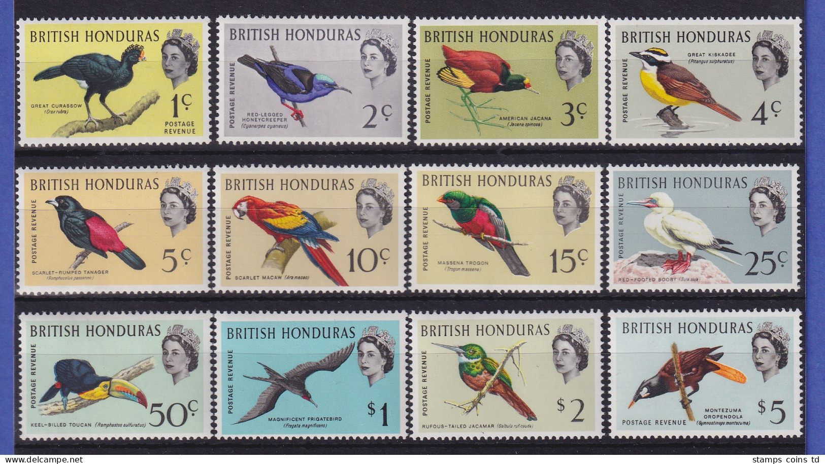 Britisch Honduras (Belize) 1962 Tropische Vögel  Mi.-Nr. 164-175 X Postfrisch ** - Belice (1973-...)