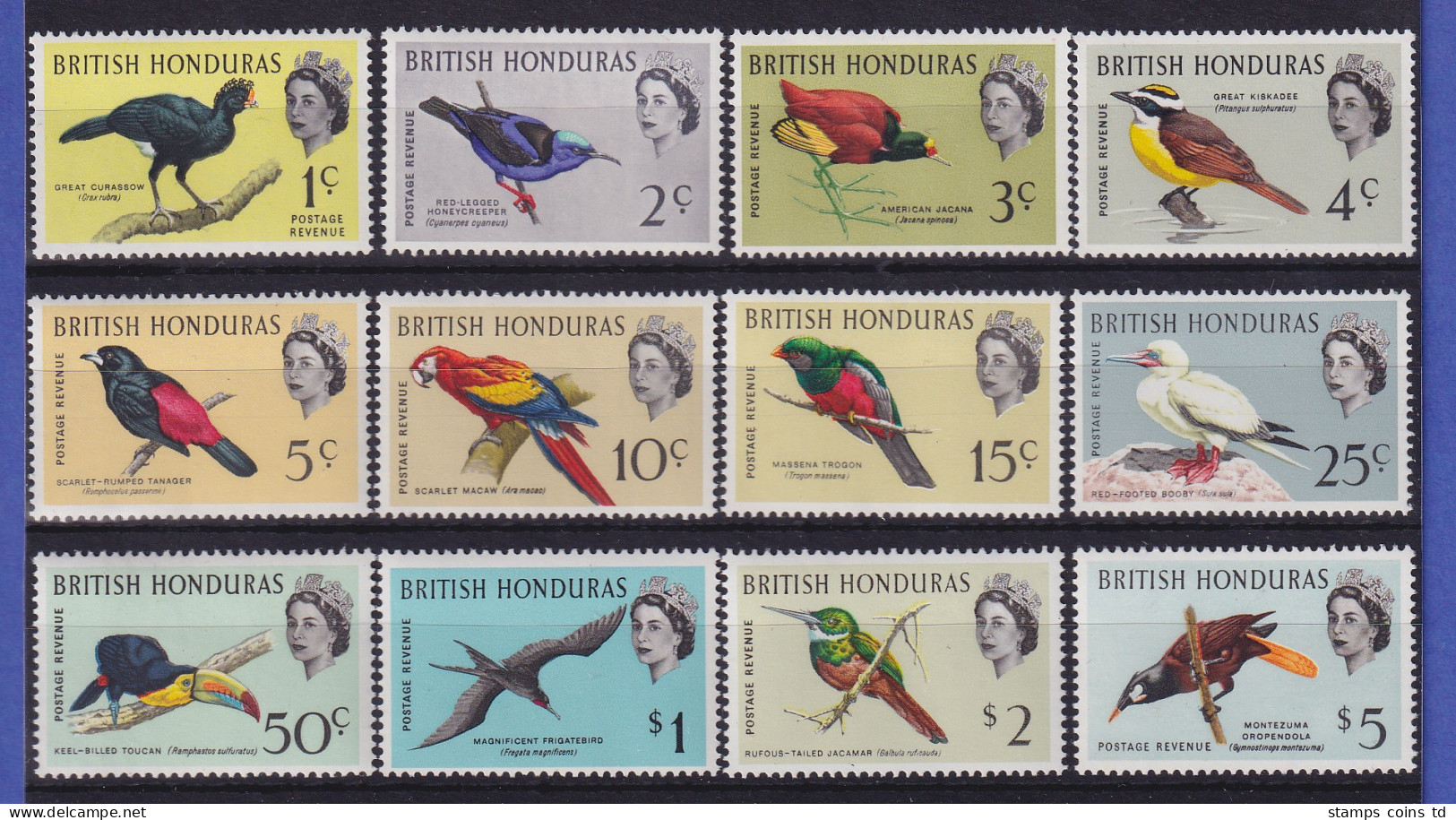 Britisch Honduras (Belize) 1962 Tropische Vögel  Mi.-Nr. 164-175 X Postfrisch ** - Belize (1973-...)