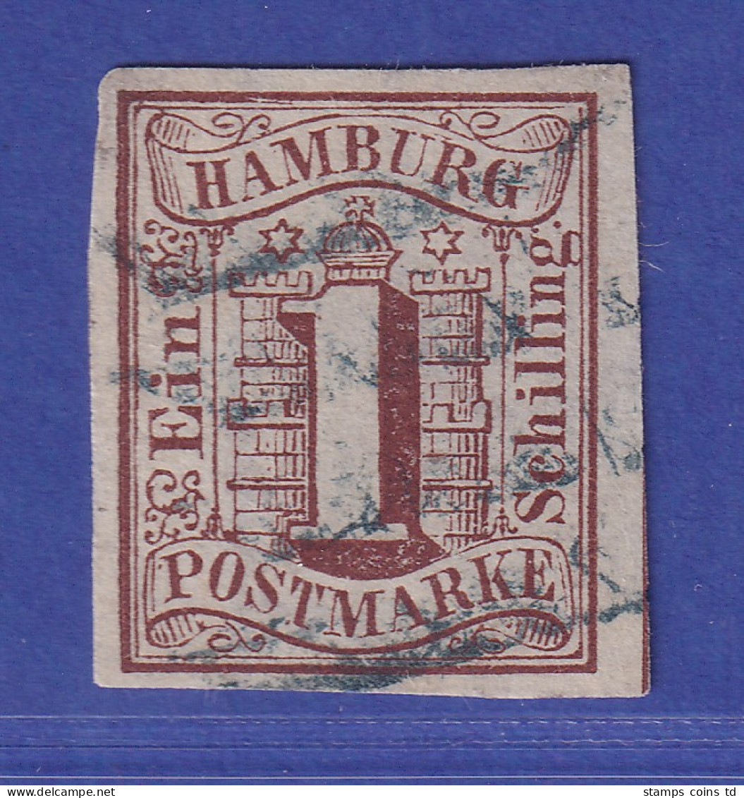 Altdeutschland Hamburg 1 Schilling  Mi.-Nr. 2 Gestempelt Gepr. ENGEL BPP - Hambourg