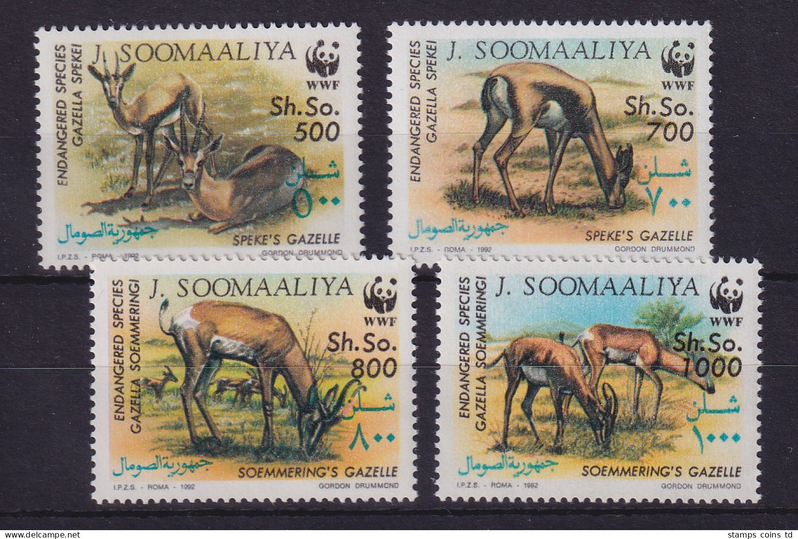 Somalia 1992 Gazellen Mi.-Nr. 436-439 Postfrisch ** - Somalie (1960-...)