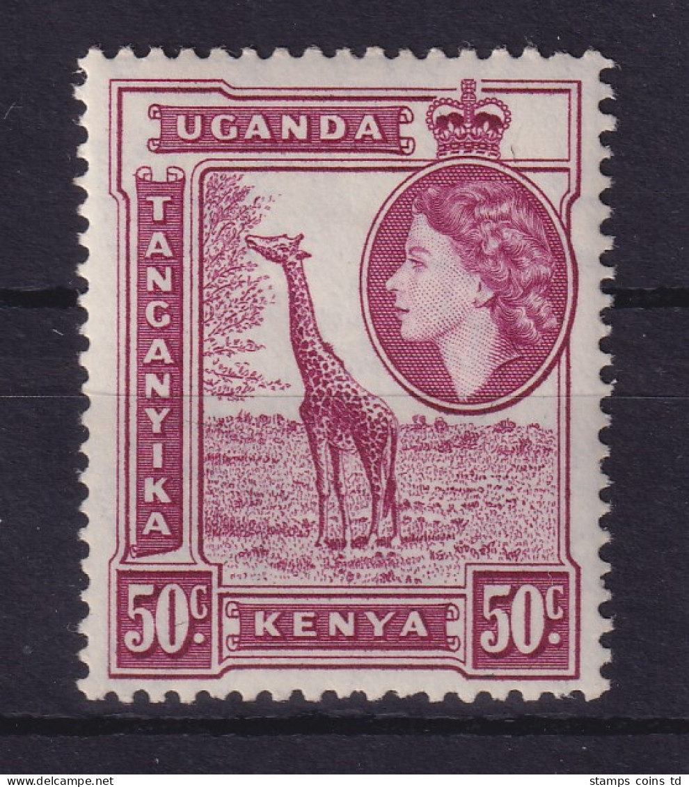 Kenya, Uganda, Tansania 1954 Giraffe Mi.-Nr. 98 Postfrisch ** - Tanzania (1964-...)