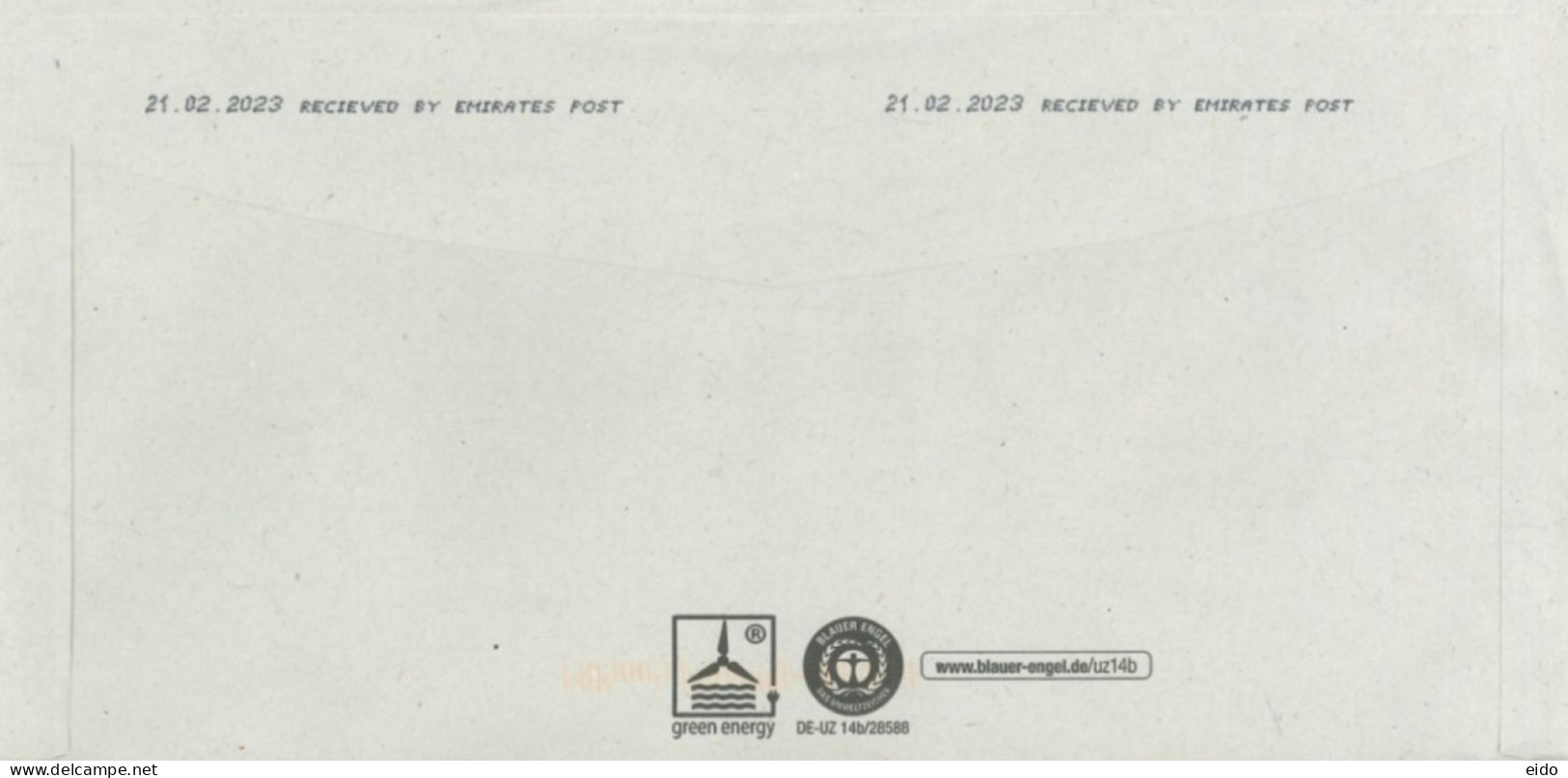 GERMANY. - 2023, POSTAL FRANKING MACHINE COVER TO DUBAI. - Briefe U. Dokumente