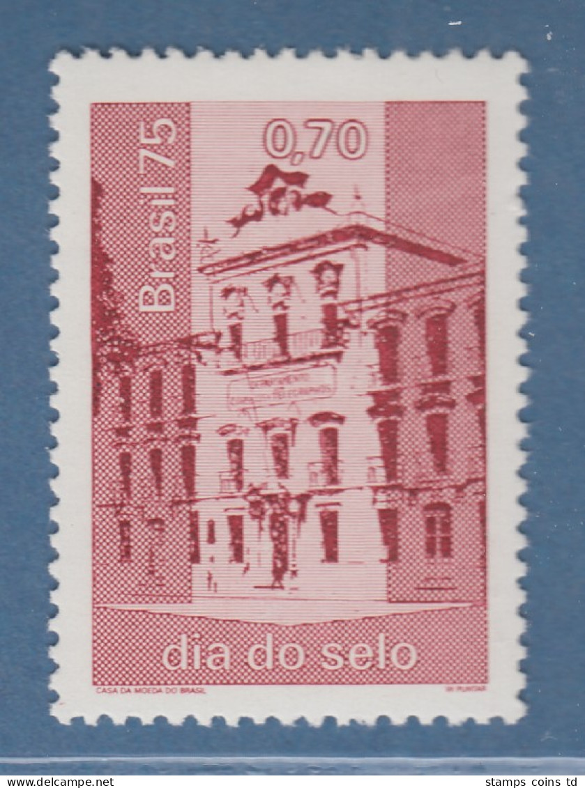 Brasilien 1975 Tag Der Briefmarke Hauptpostamt Rio De Janeiro Mi.-Nr. 1498 ** - Autres & Non Classés