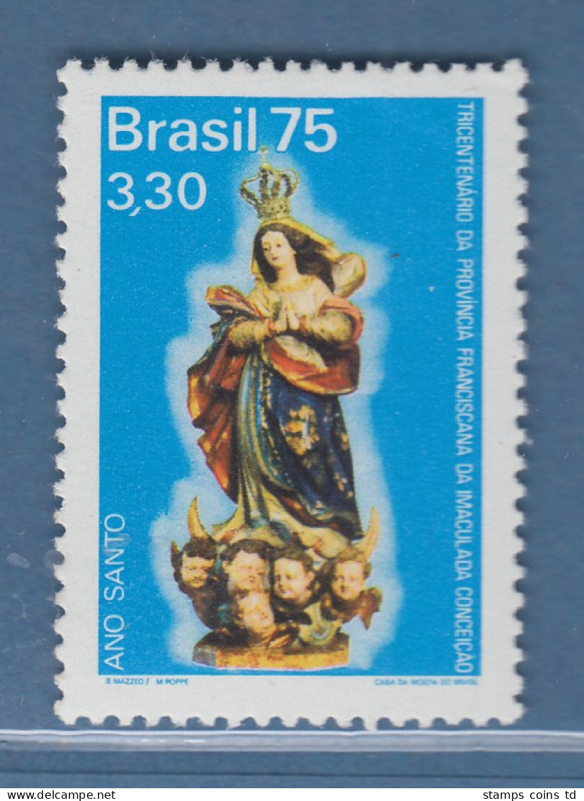 Brasilien 1975 Heiliges Jahr Holzstatue Der Hl. Maria Mi.-Nr. 1494 ** - Autres & Non Classés