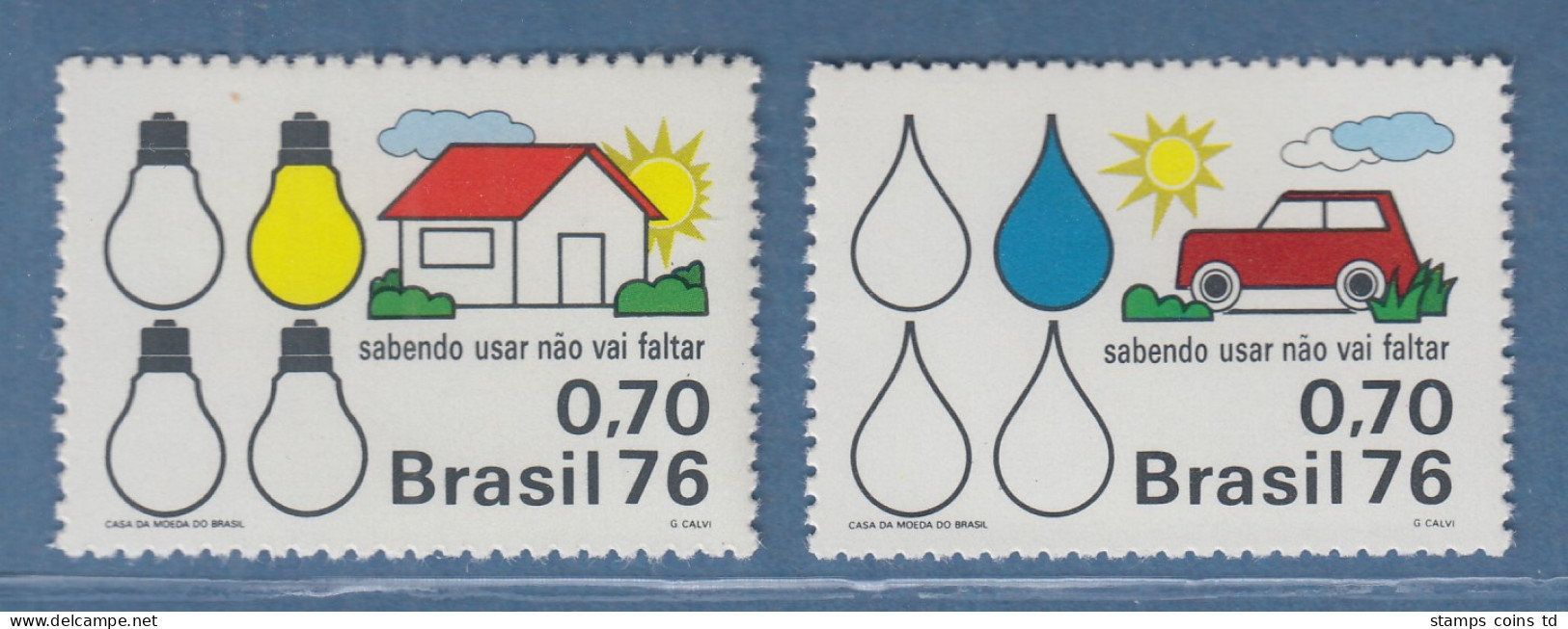 Brasilien 1976 Energiesparprogramm Glühlampen Benzintropfen Mi.-Nr. 1519-20 ** - Autres & Non Classés