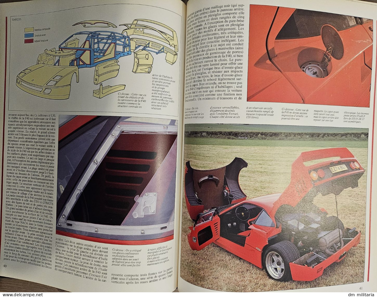 TRÈS BEAU LIVRE : FABULEUSE FERRARI F40 - MARK HUGUES ÉDITIONS EPA 1991